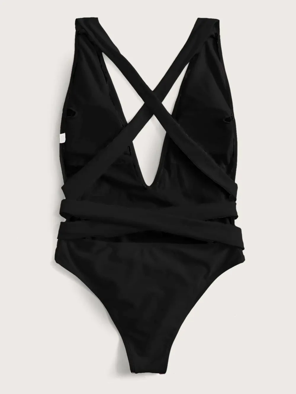 Halter Neck Deep V Tied One-Piece Swimsuit, image 5