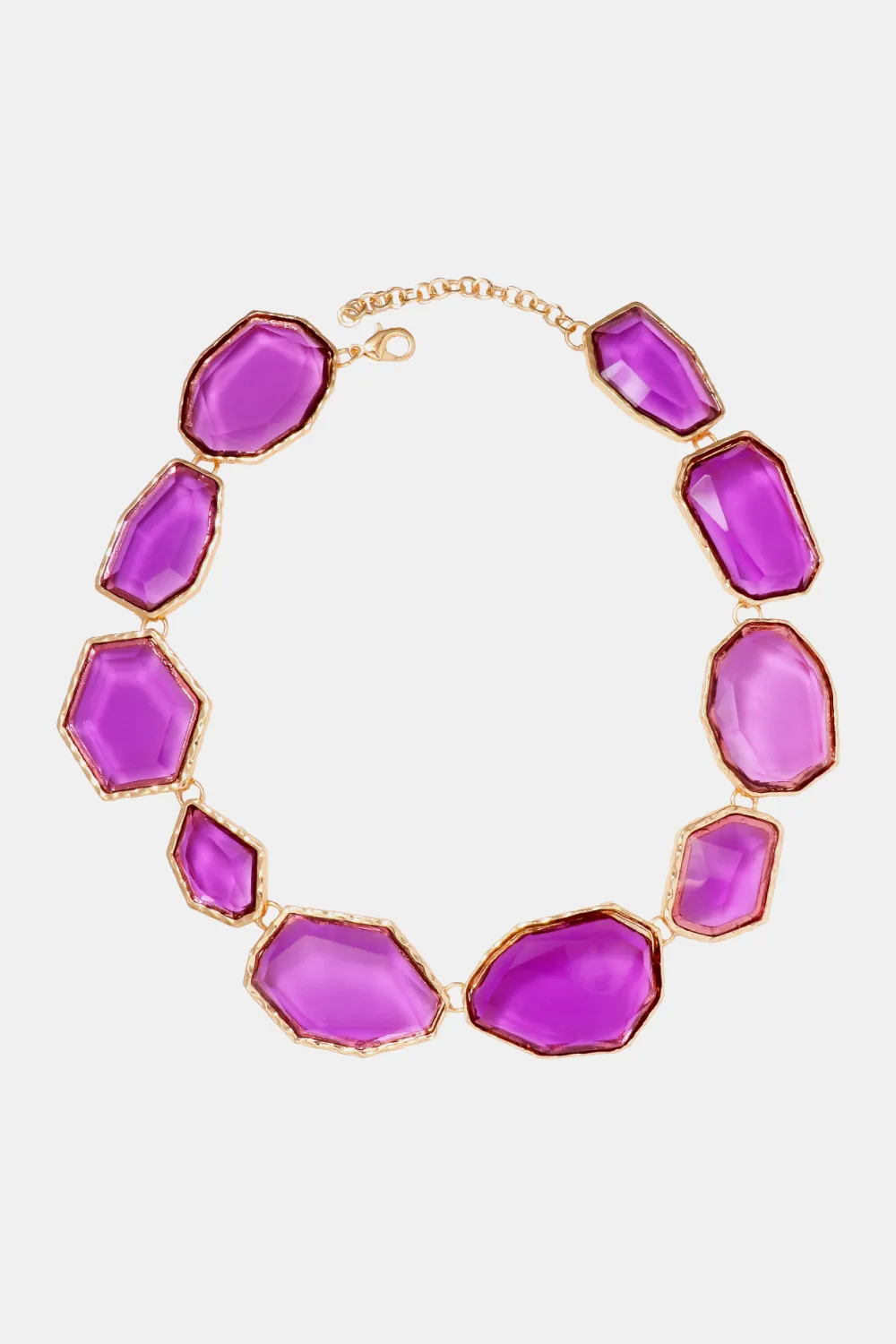 Geometrical Shape Zinc Alloy Frame Resin Necklace, image 14