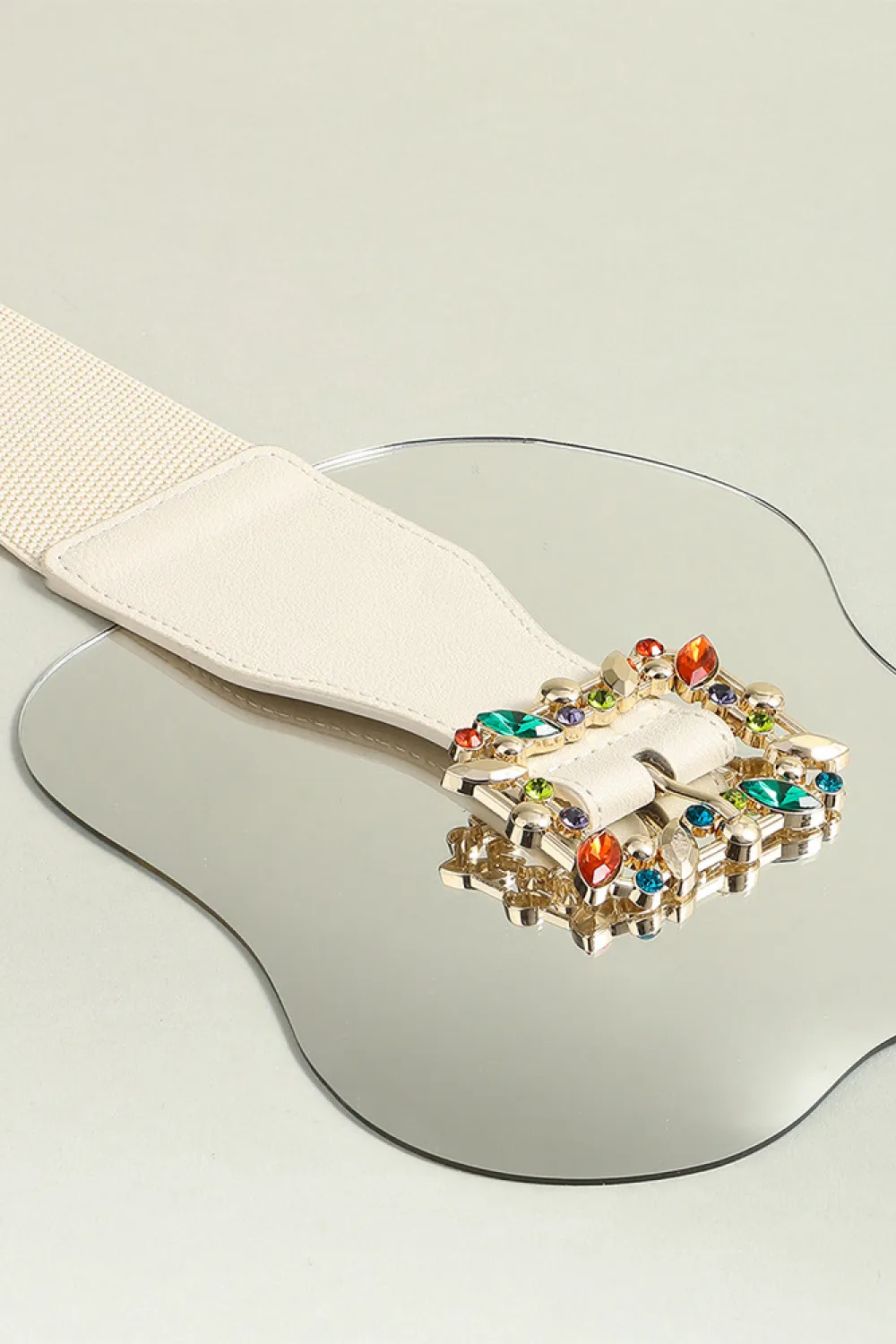Multicolored Leaf Buckle Elastic Belt, image 6