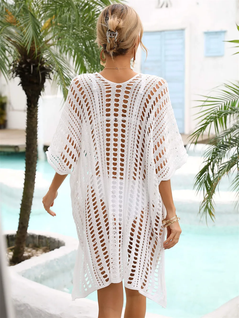 Side Slit Dolman Sleeve Cover-Up, image 3