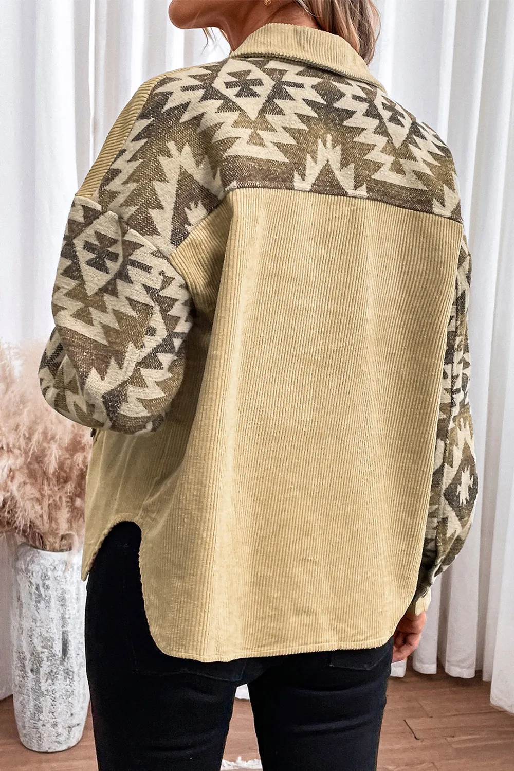 Geometric Button Down Collared Jacket, image 2