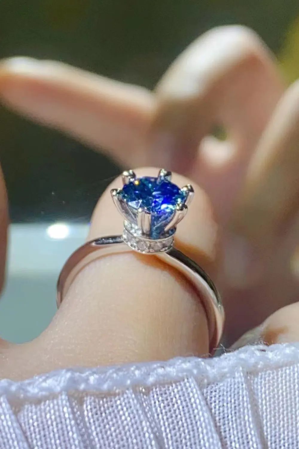 1 Carat Moissanite 6-Prong Solitaire Ring, image 5