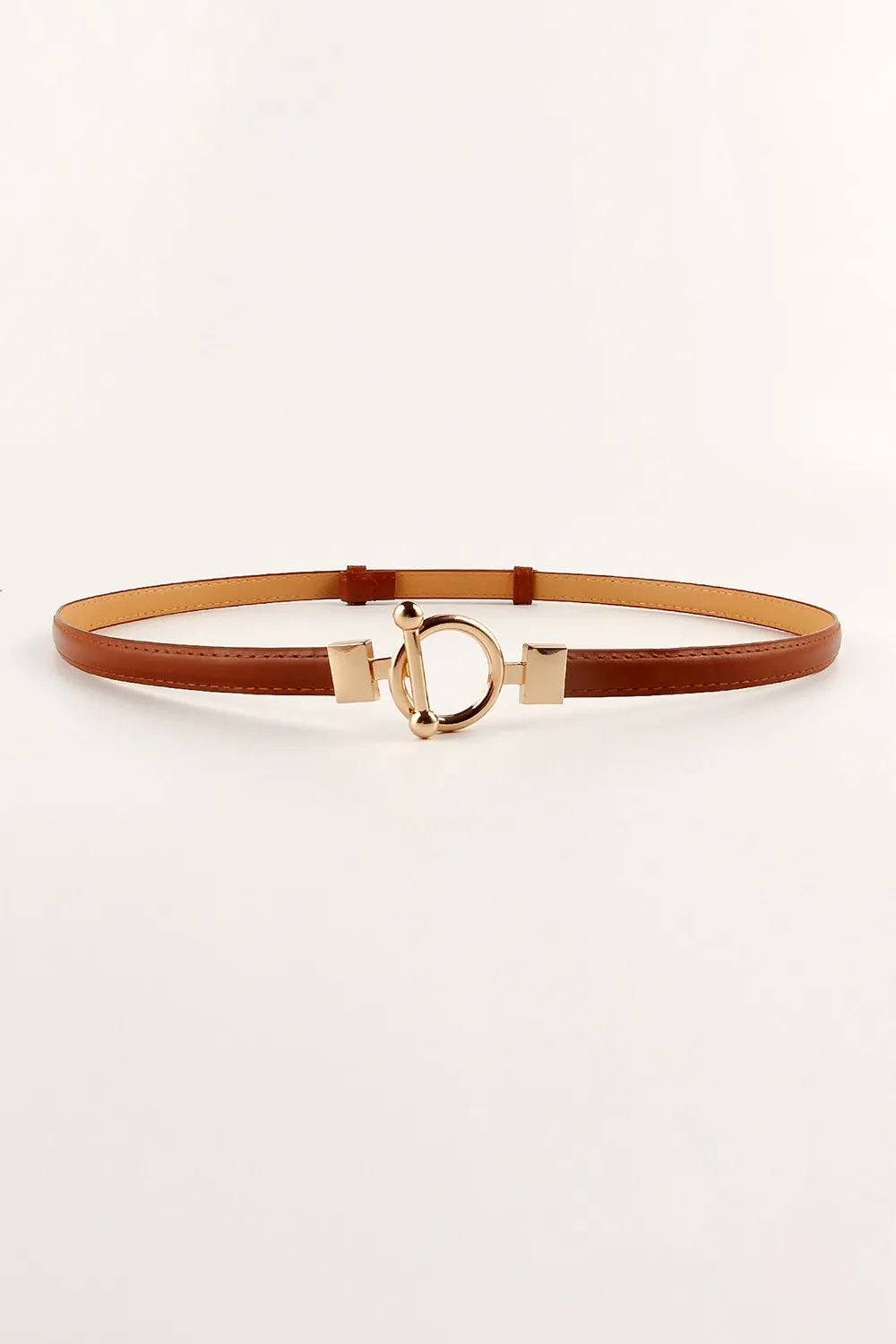 Toggle Buckle Skinny PU Belt, image 2