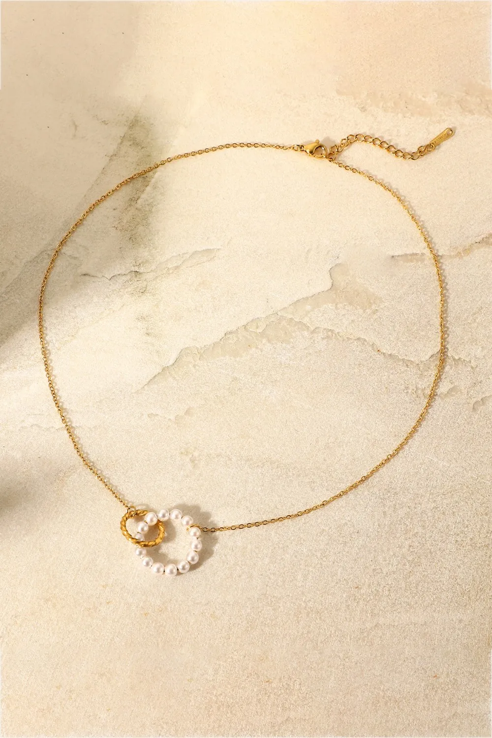 Pearl Hoop Link Pendant Necklace, image 7