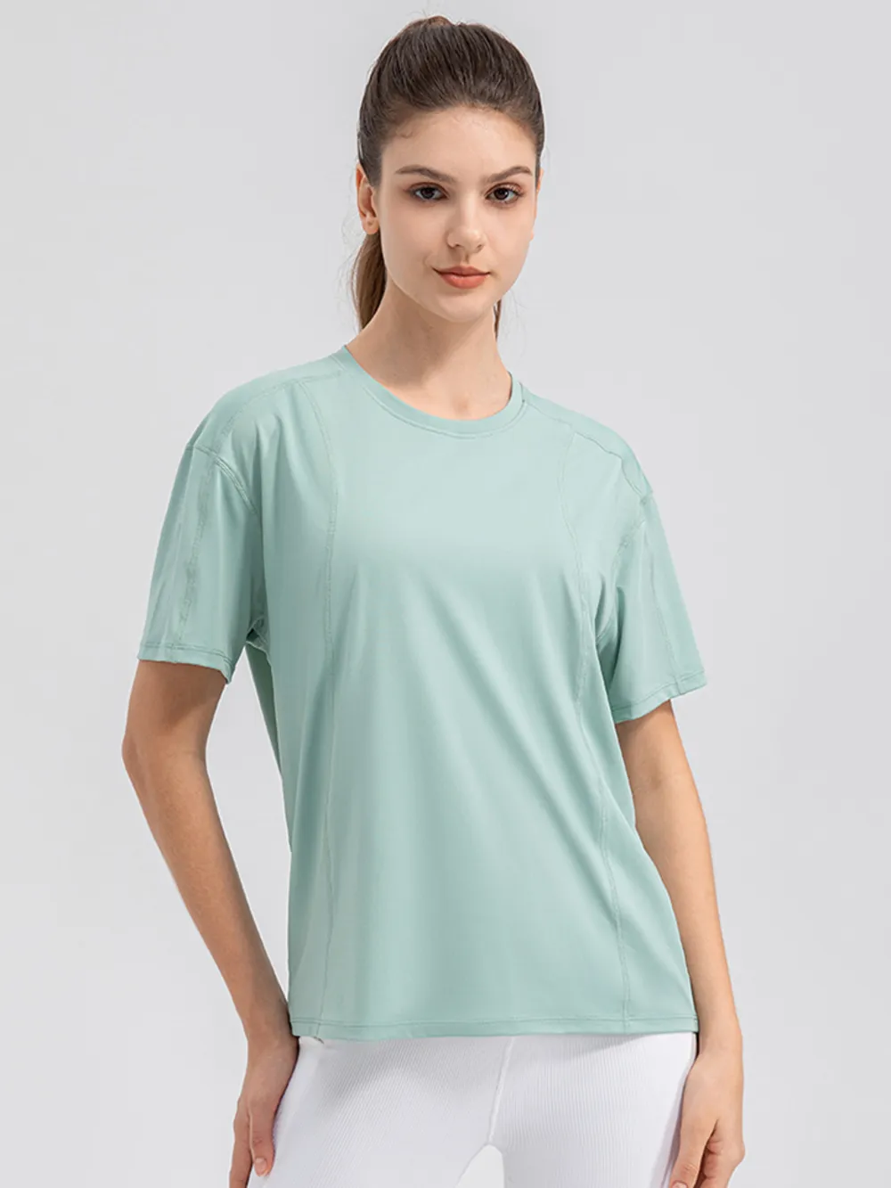 Round Neck Short Sleeve Active Top, image 5