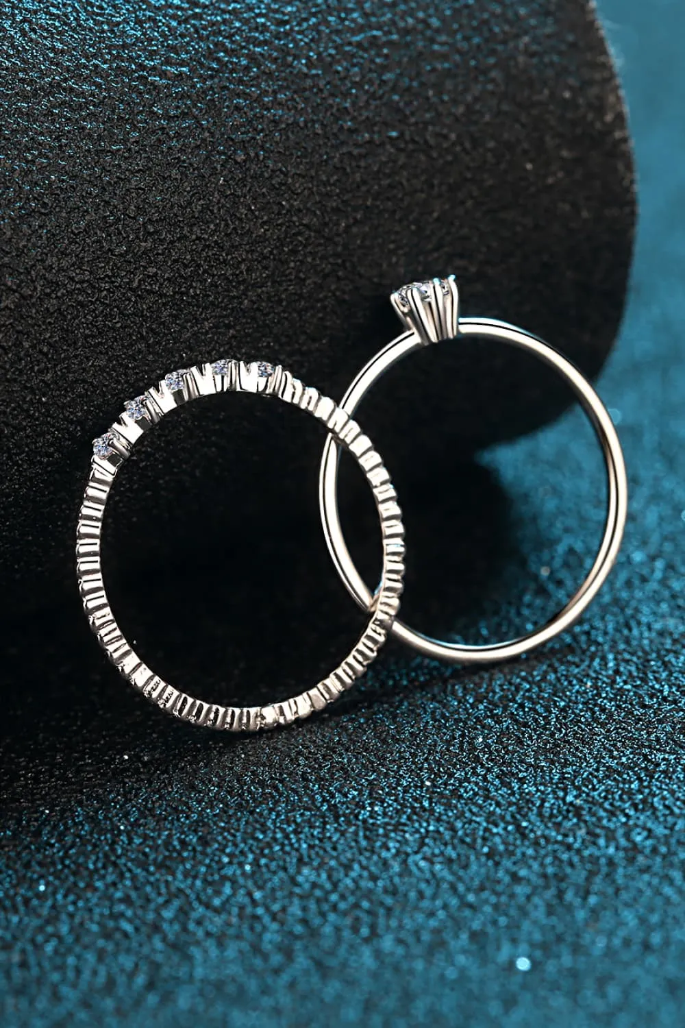 Moissanite 925 Sterling Silver Two-Piece Ring Set, image 6