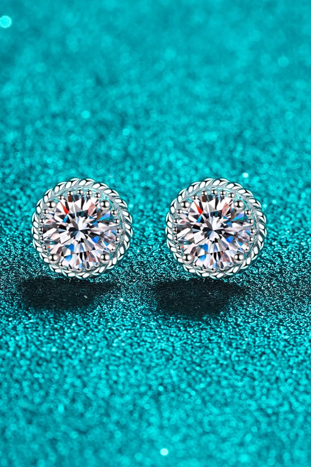 2 Carat Moissanite 925 Sterling Silver Stud Earrings, image 2