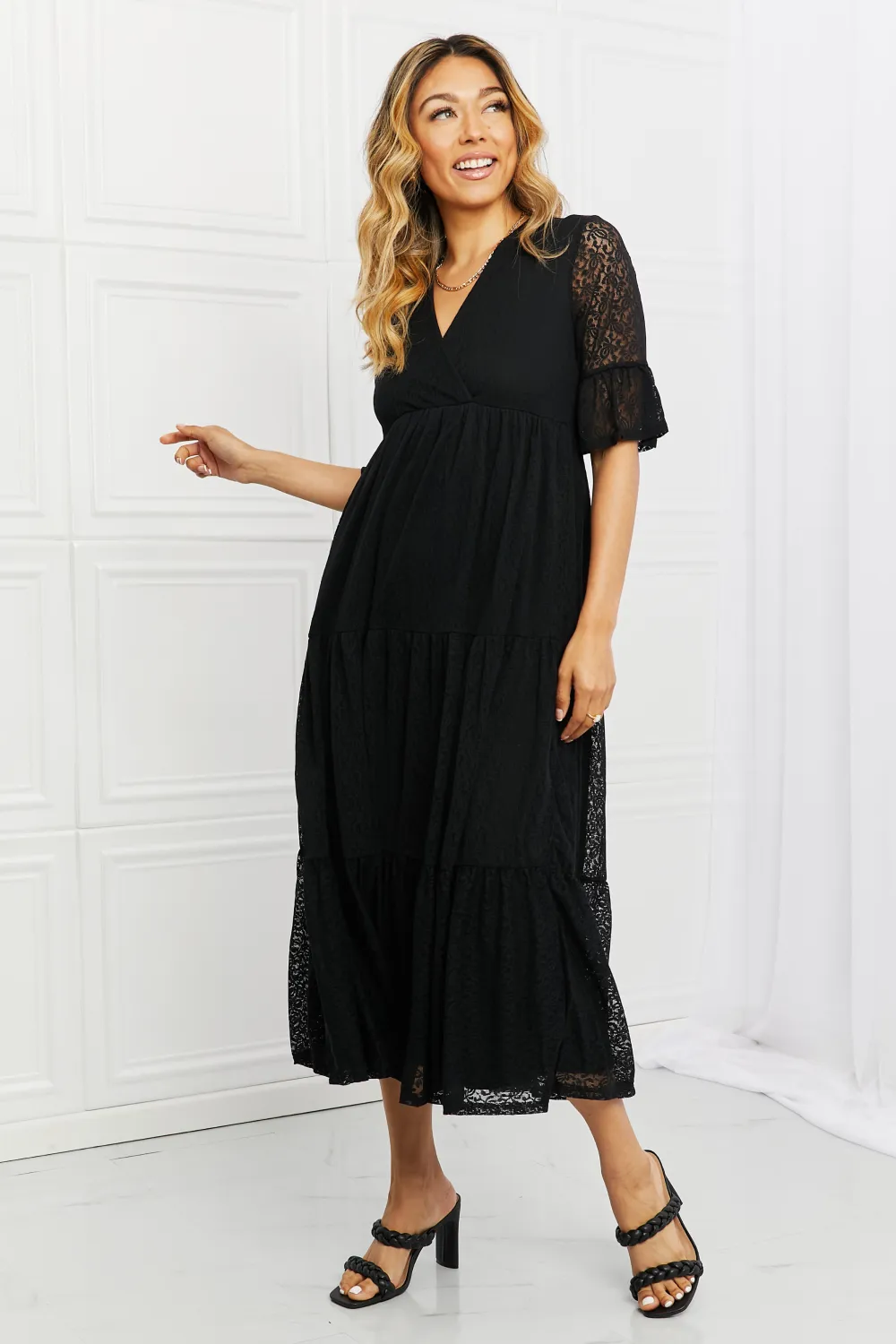 Lovely Lace Full Size Tiered Dress, image 3