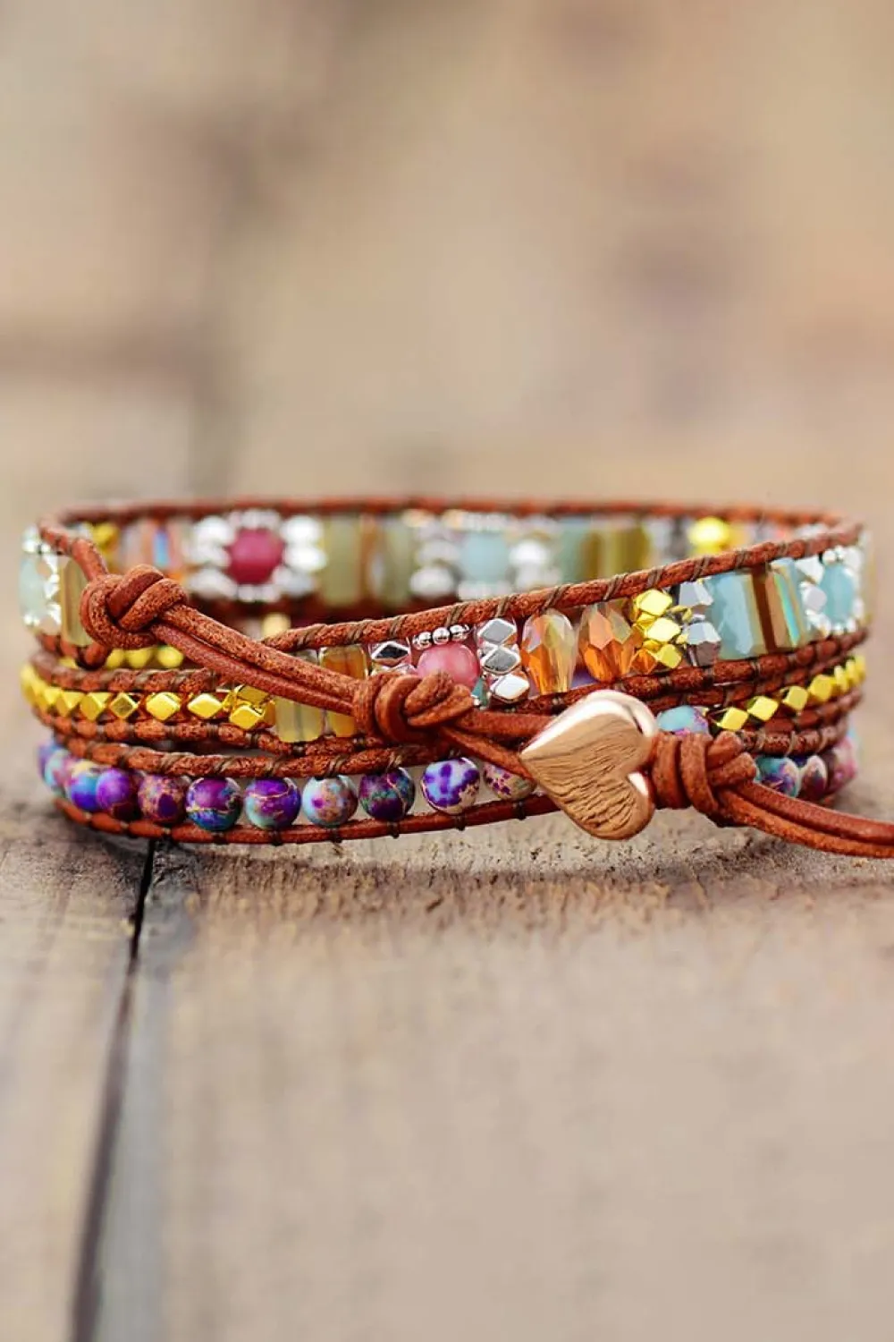 Handmade Crystal Beaded Natural Stone Bracelet, image 6