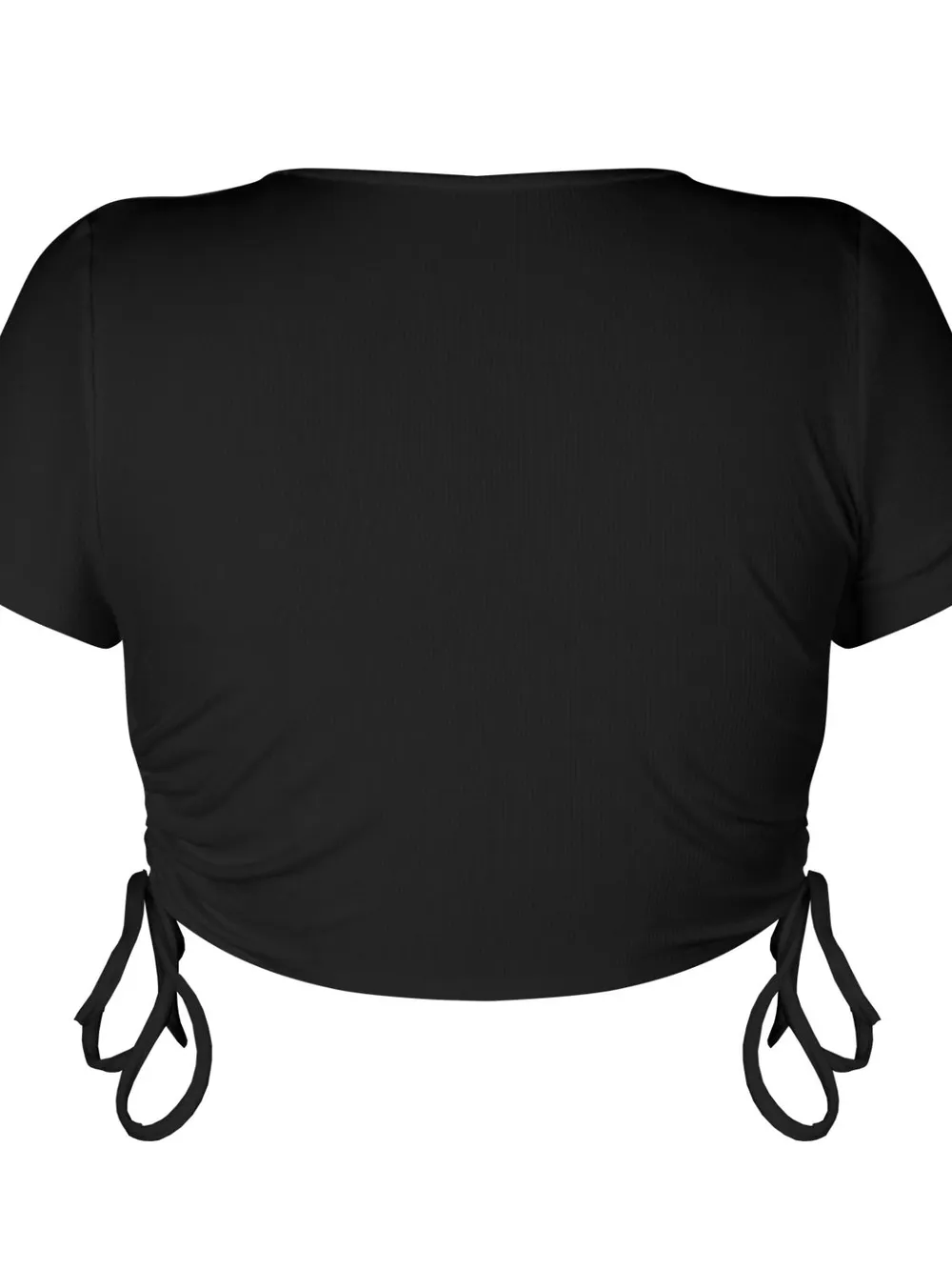 Round Neck Short Sleeve Drawstring Tee, image 6