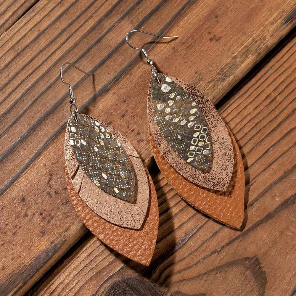 PU Leather Drop Earrings, image 4