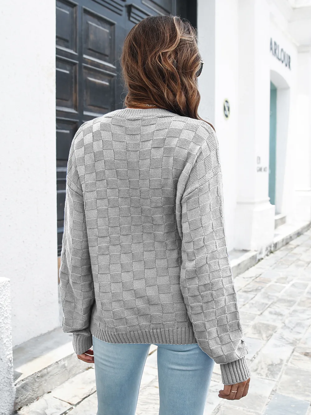 Round Neck Dropped Shoulder Sweater, image 6