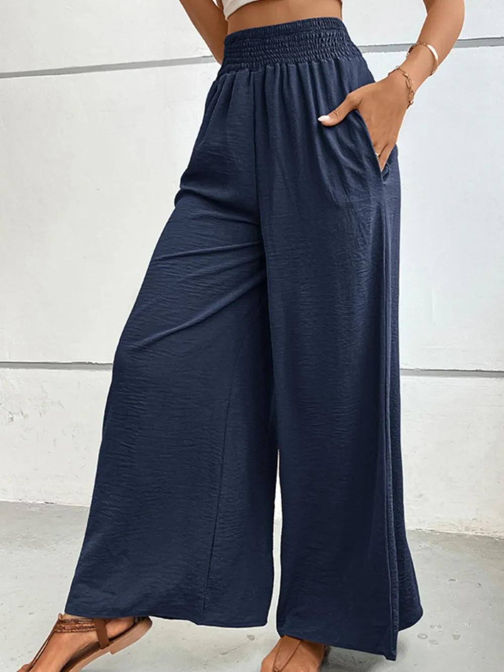 Wide Waistband Relax Fit Long Pants, image 7