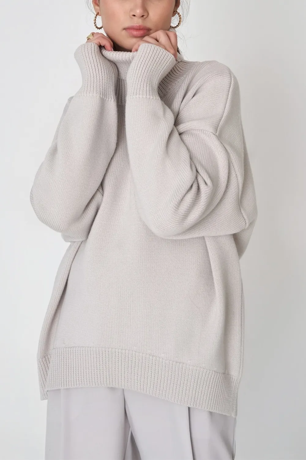 Turtle Neck Dropped Shoulder Sweater, image 18