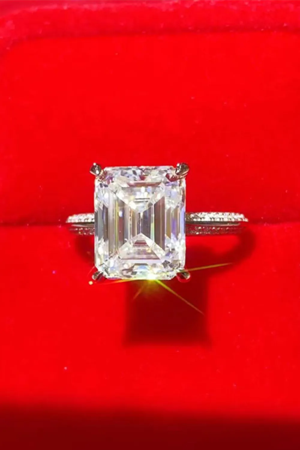 5 Carat Moissanite Platinum-Plated Ring, image 5