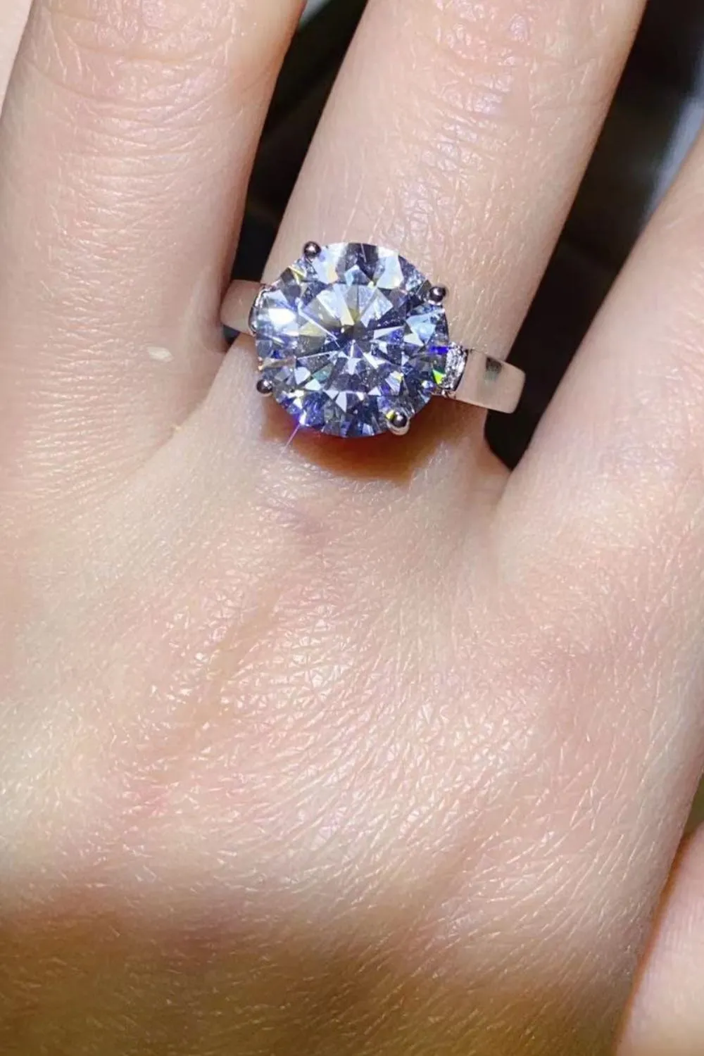 5 Carat Moissanite Platinum-Plated Ring, image 2