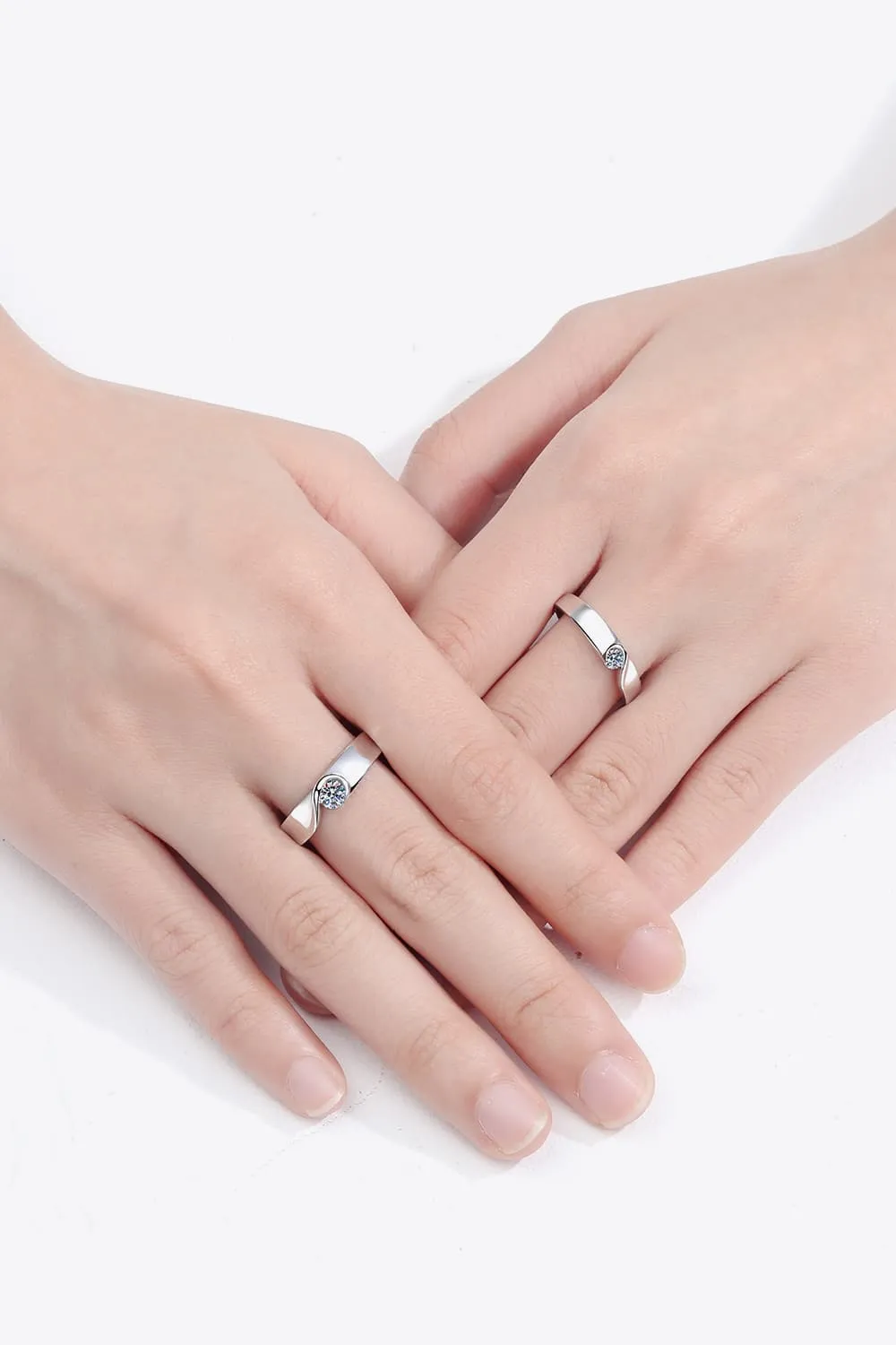 Moissanite Rhodium-Plated Ring, image 2