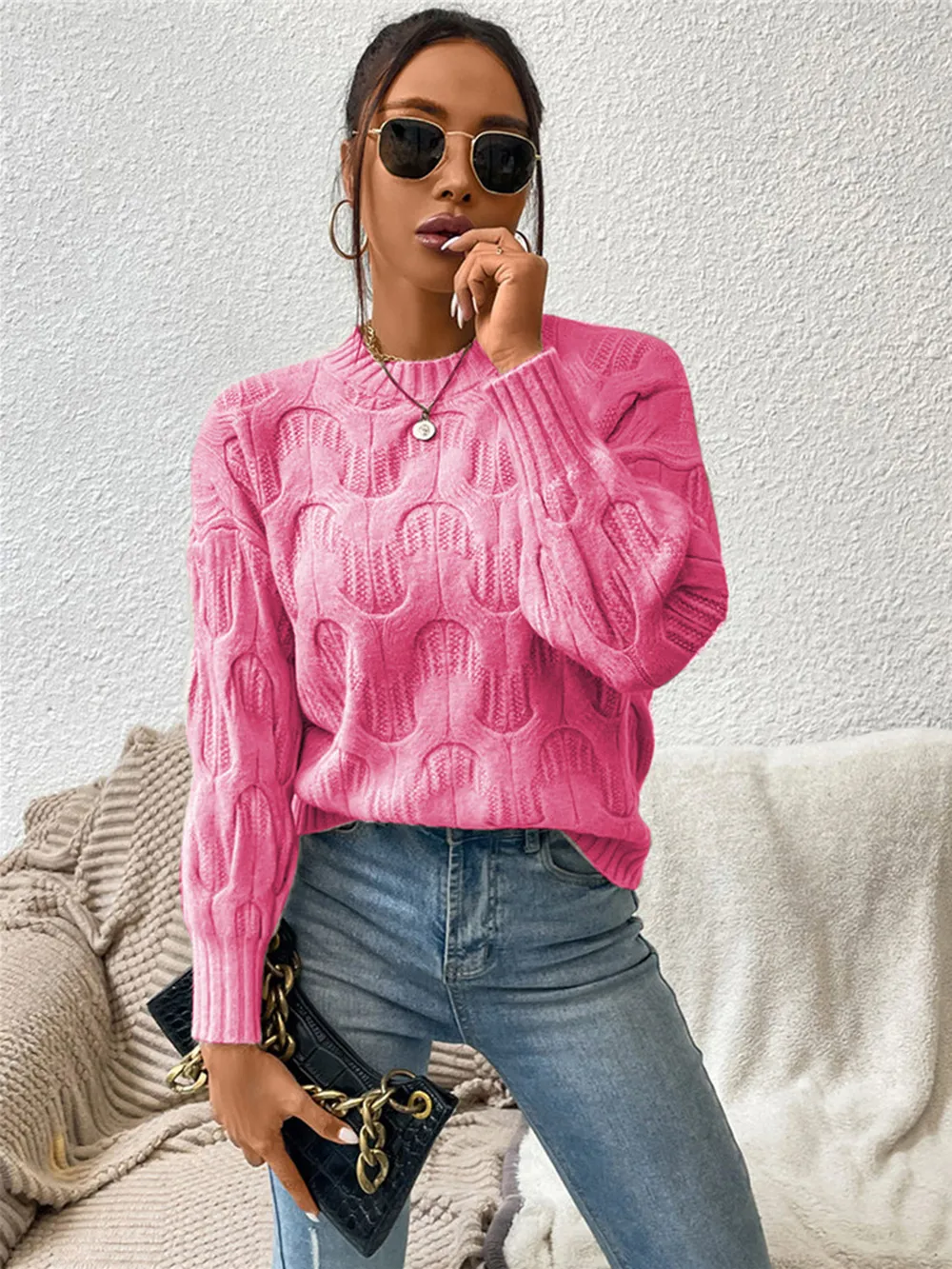 Round Neck Long Sleeve Sweater, image 6