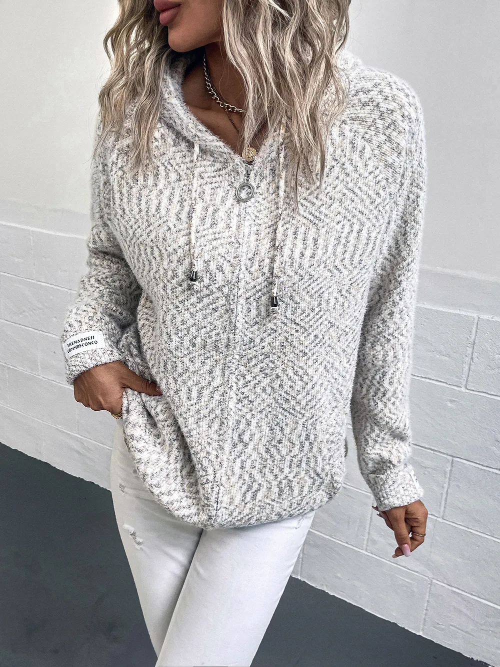 Zip-Up Hooded Sweater, image 2