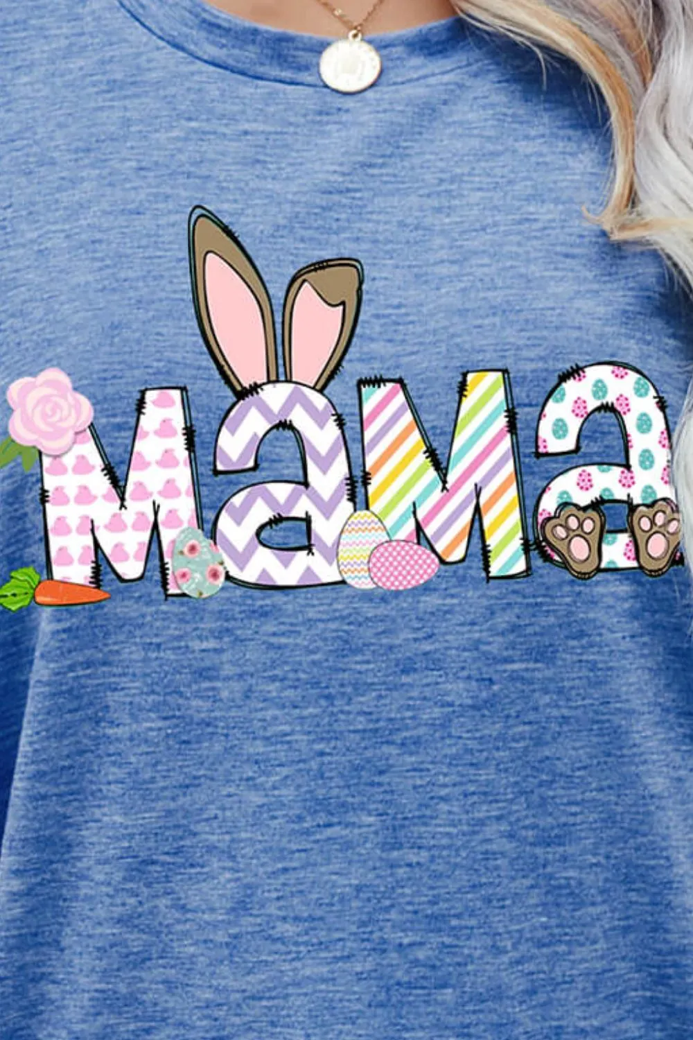 Easter MAMA Graphic Round Neck T-Shirt, image 6