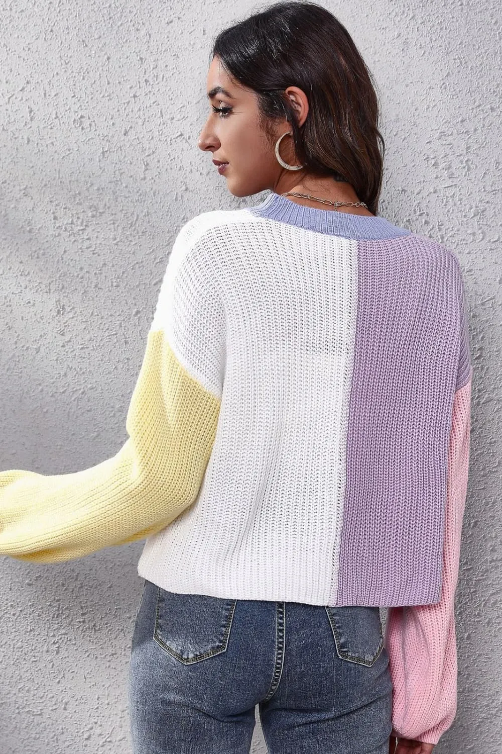 Color Block Ribbed Long Sleeve Cardigan, image 7