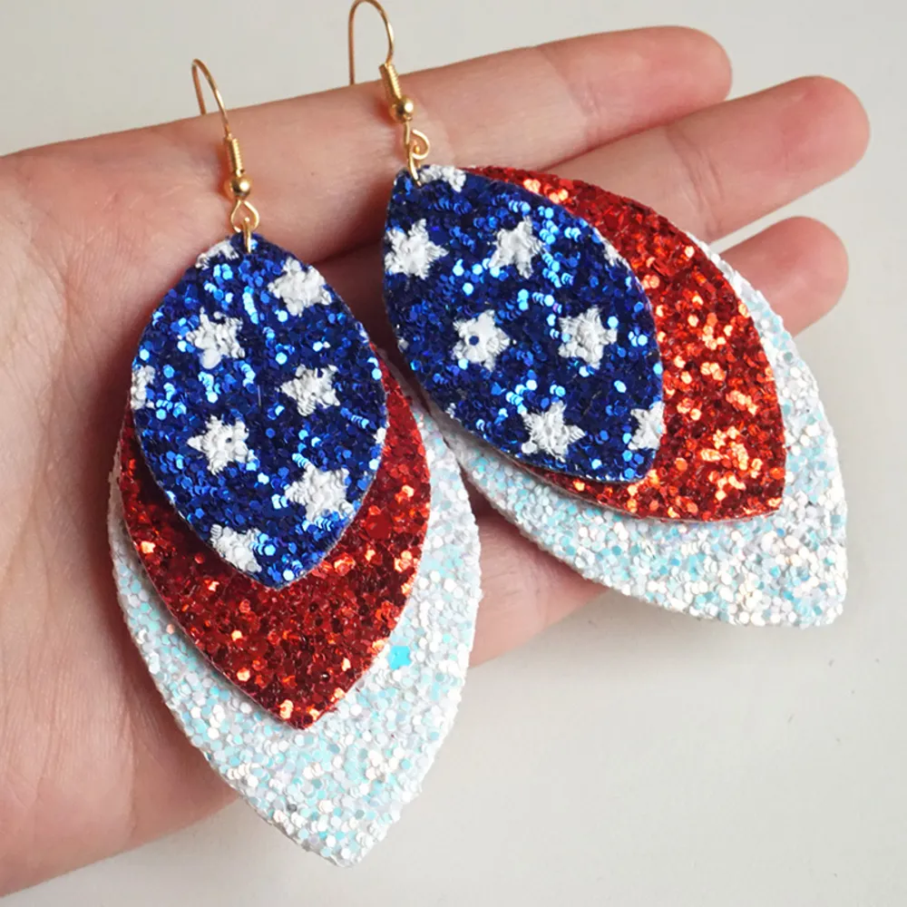 Leaf Shape Copper Dangle Earrings, image 3