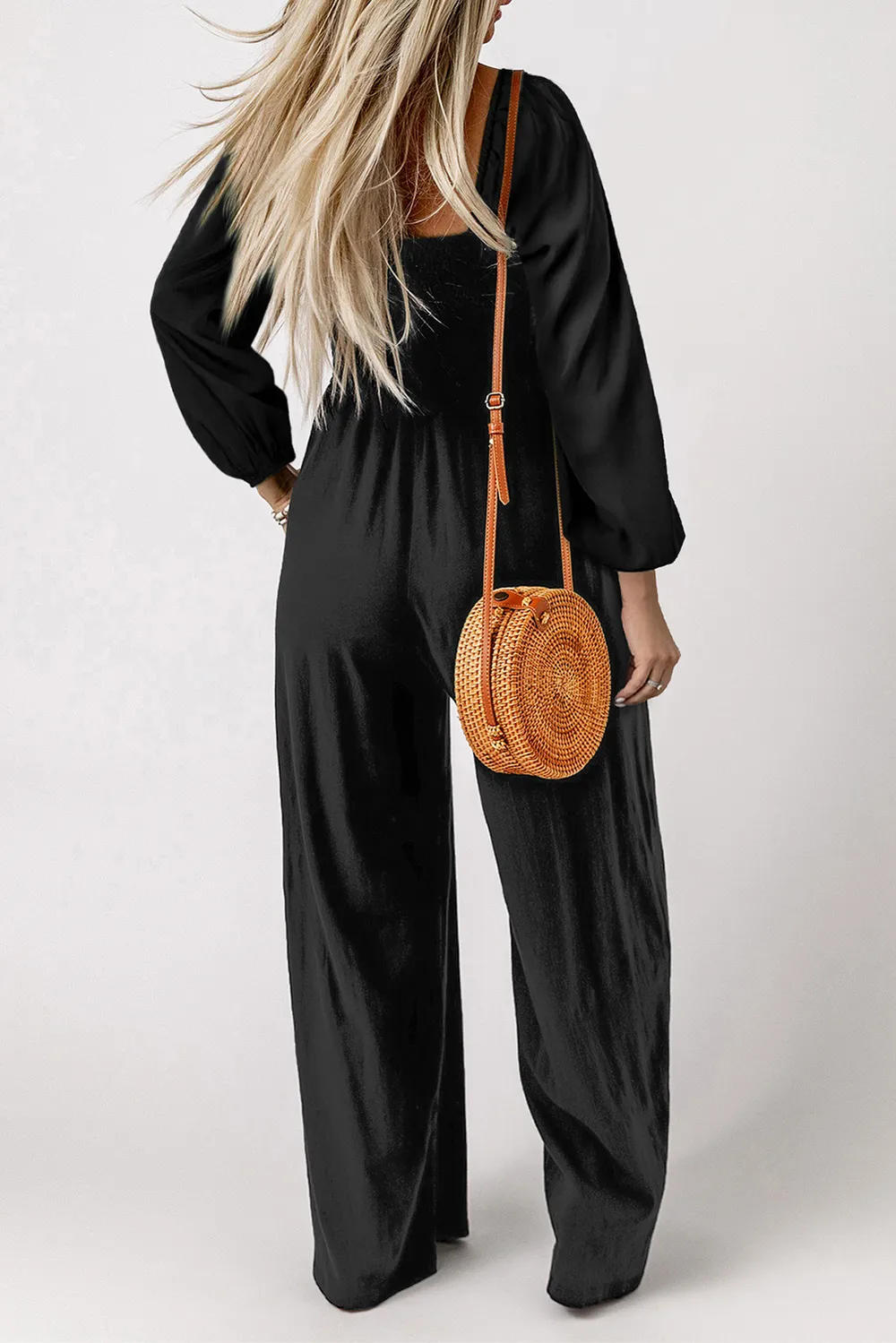 Square Neck Raglan Sleeve Jumpsuit with Pocket, image 2