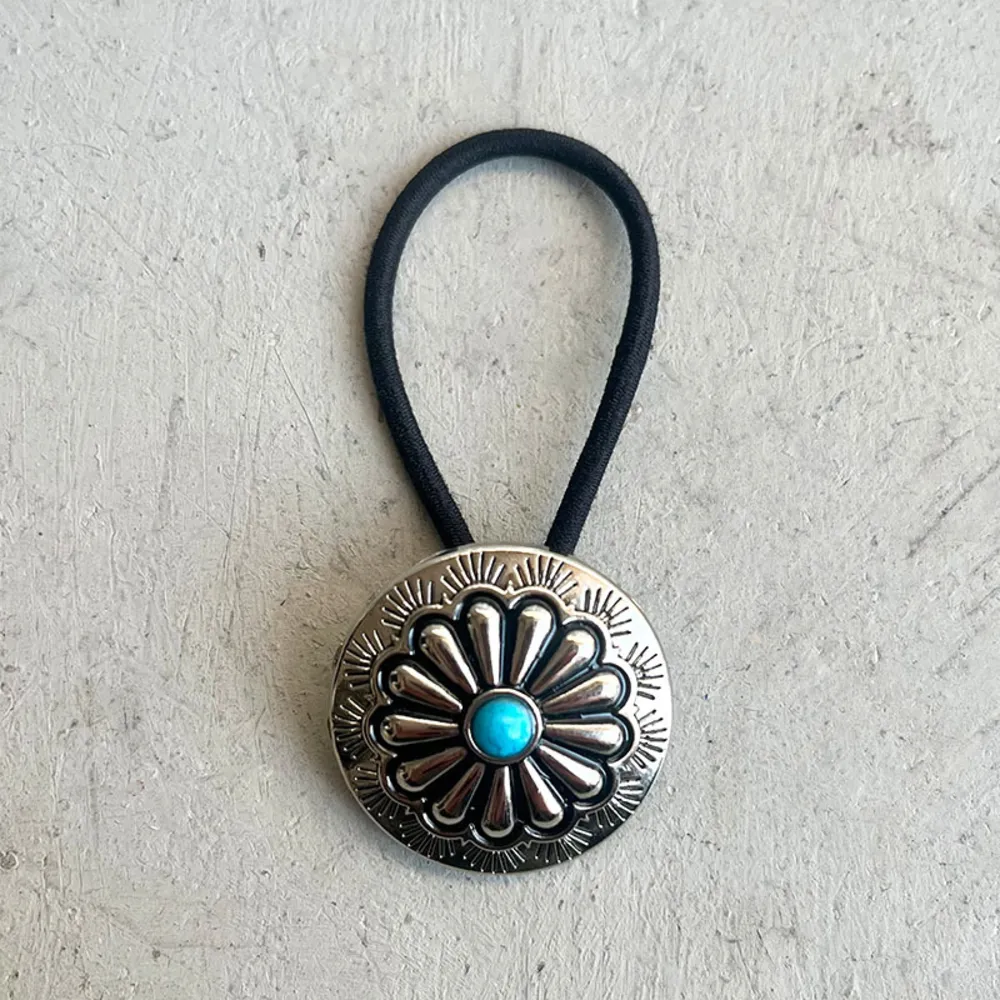 Turquoise Round Shape Hair Rope, image 3