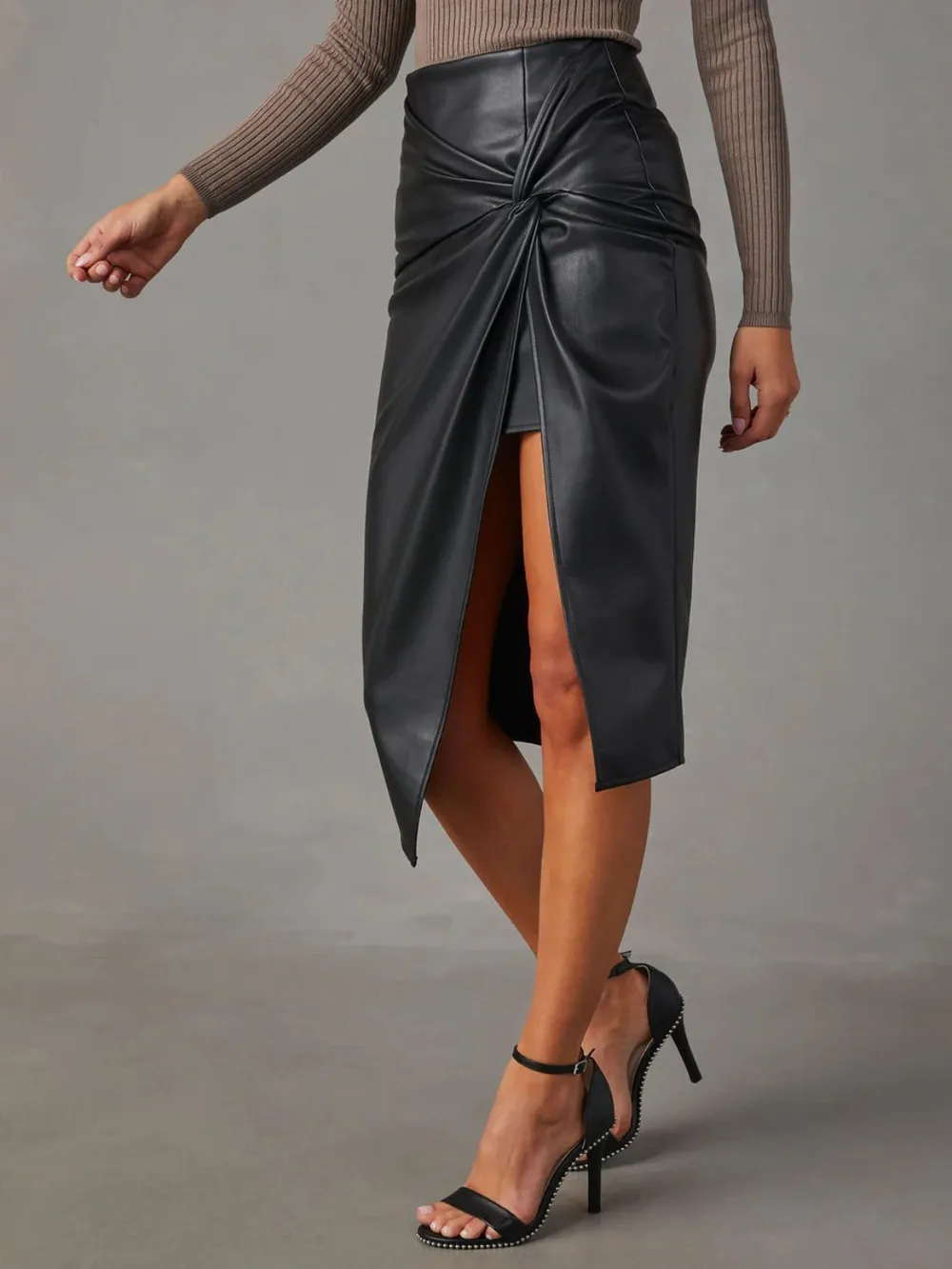 Twist Detail High Waist Skirt, image 3