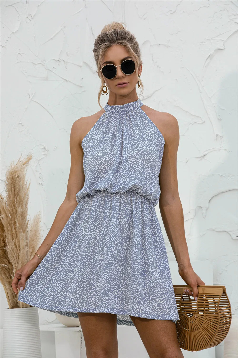 Floral Tied Sleeveless Mini Dress, image 3
