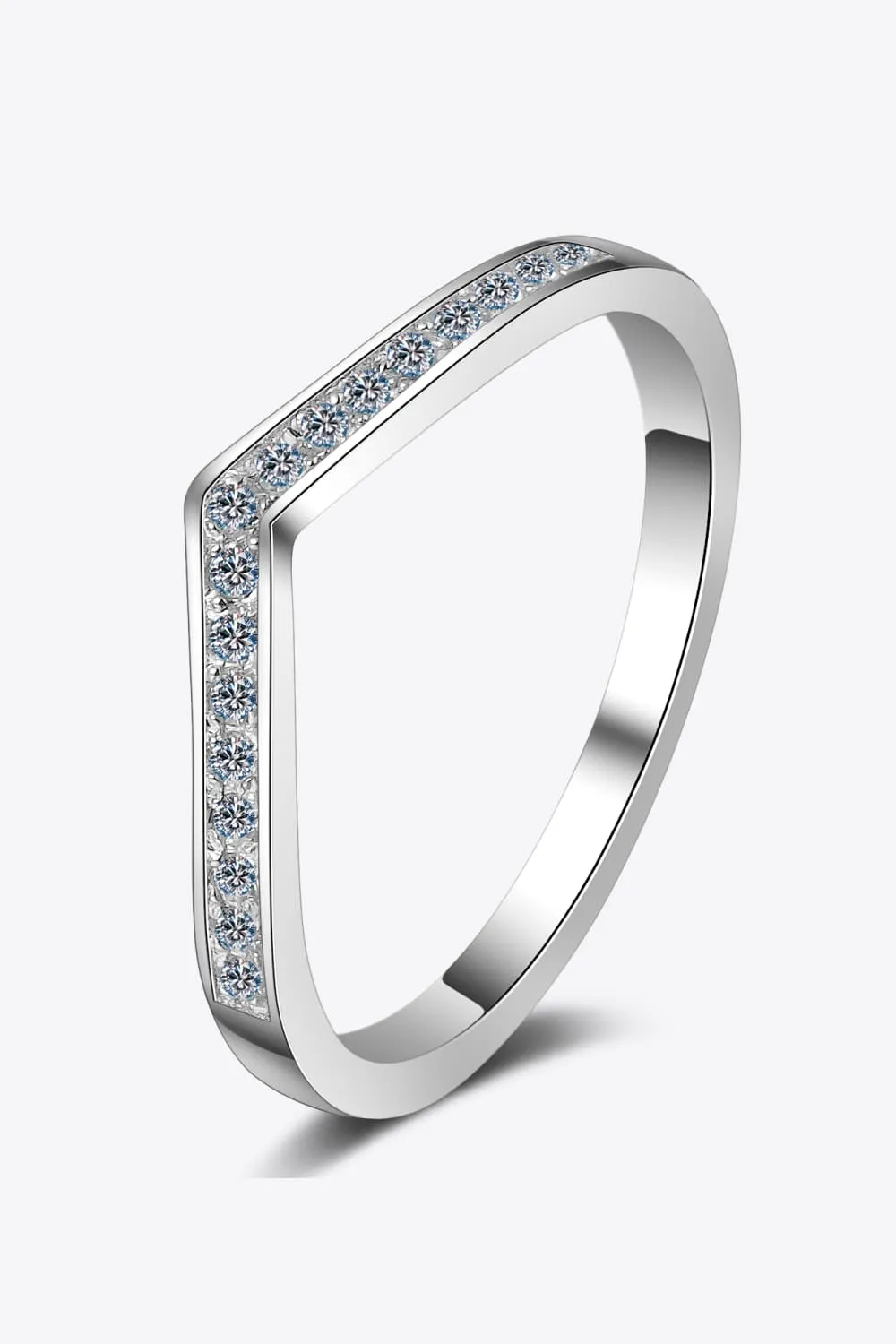 Minimalist Moissanite Rhodium-Plated Ring, image 6