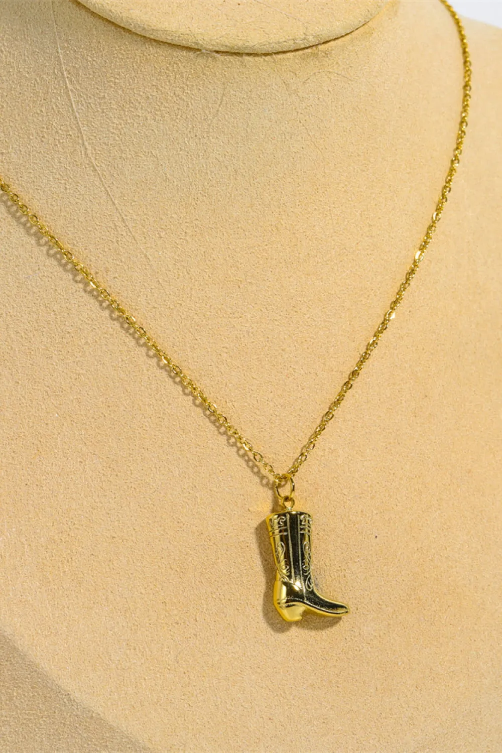 Cowboy Boot Pendant Stainless Steel Necklace, image 4