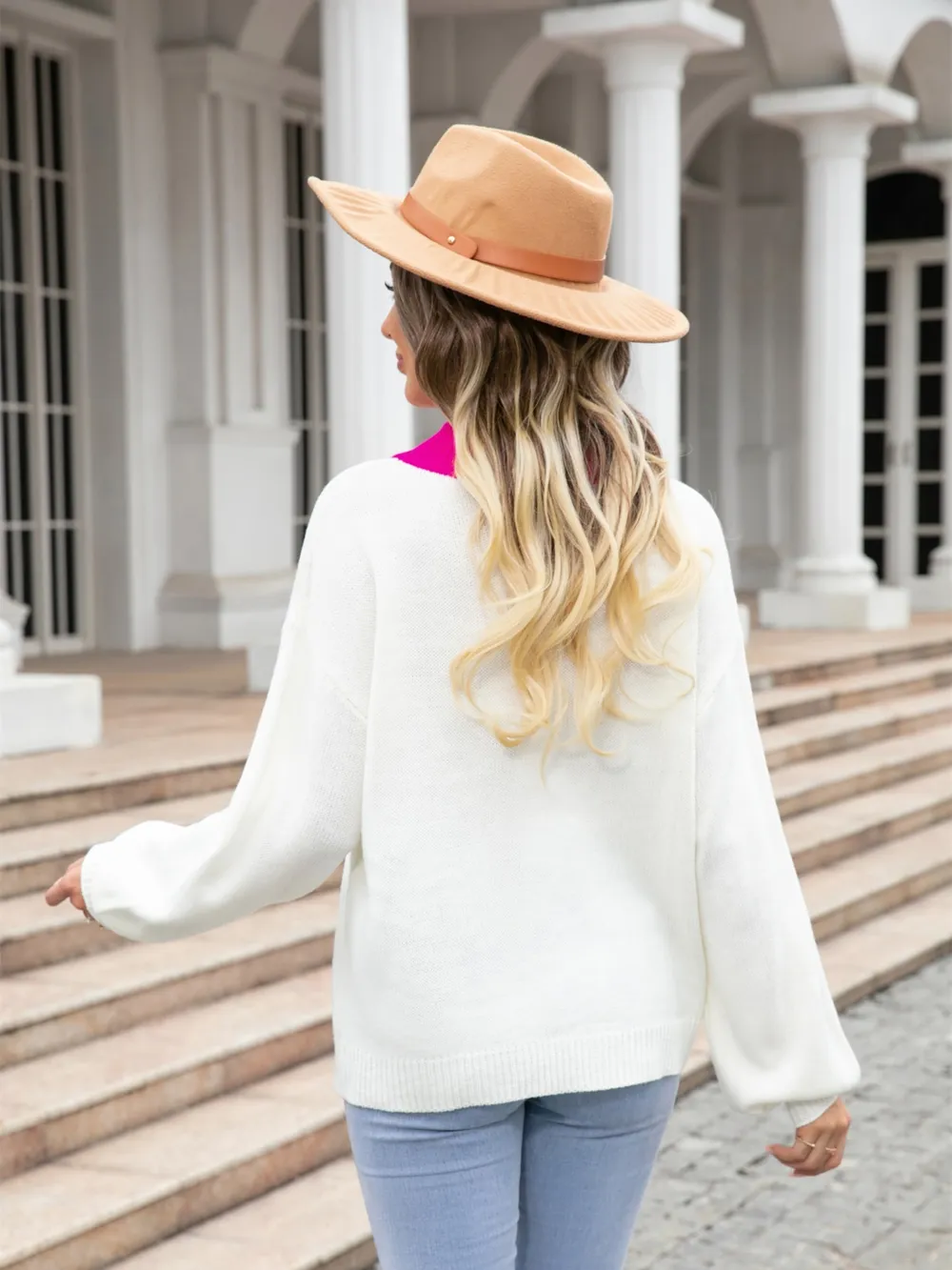 Heart Graphic Round Neck Sweater, image 6