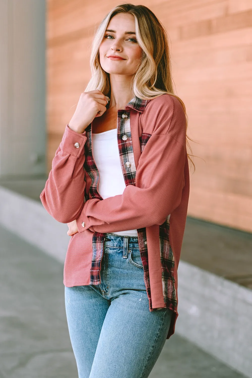 Plaid Button Down Collared Jacket, image 32