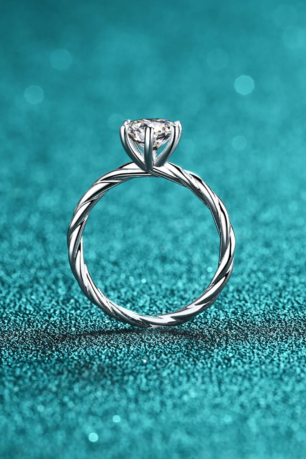 1 Carat Moissanite 6-Prong Twisted Ring, image 5
