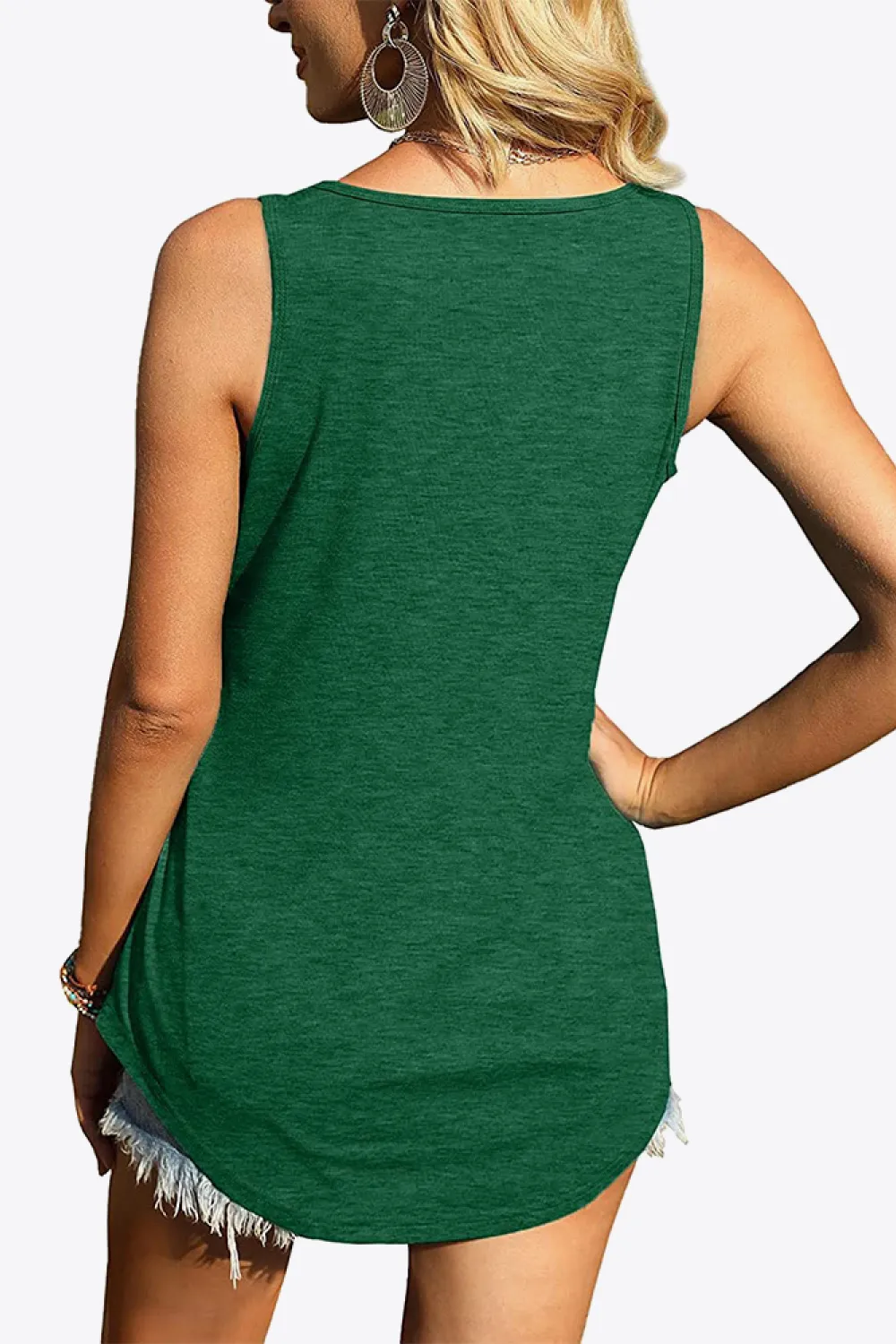 Curved Hem Square Neck Tank, image 9