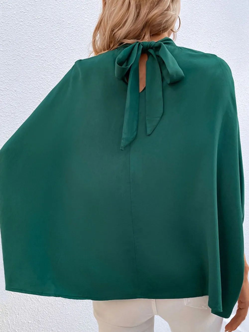 Tie Back Mock Neck Blouse, image 2