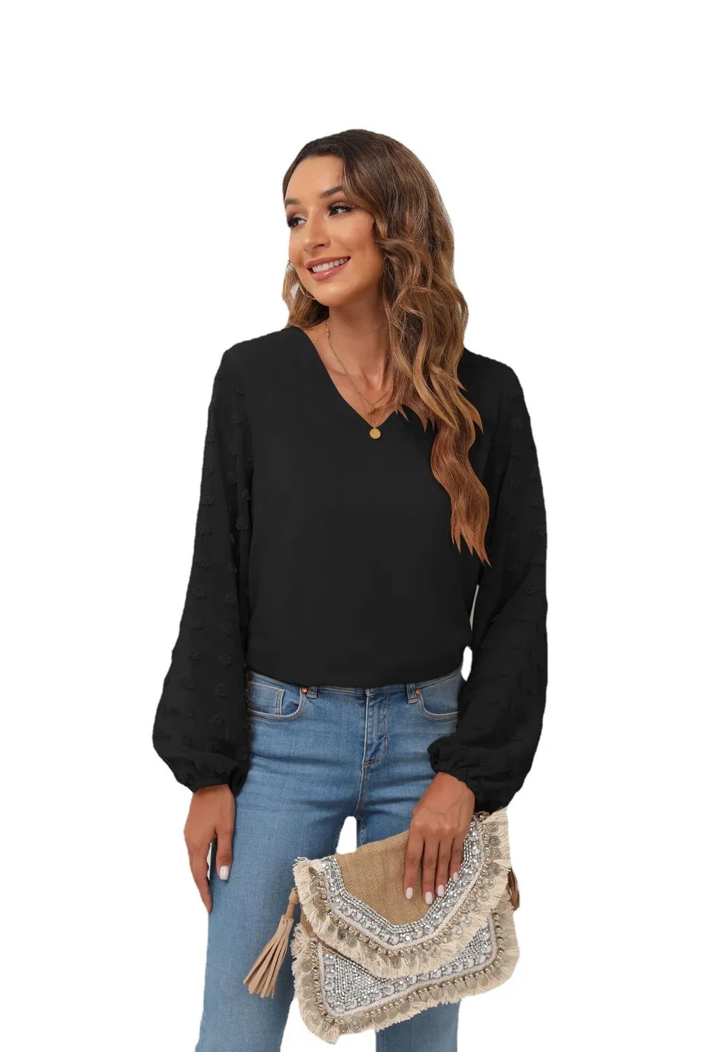 Swiss Dot Balloon Sleeve Blouse, image 18