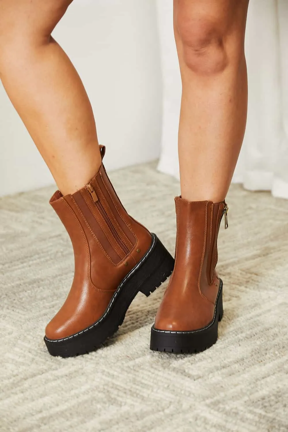 Side Zip Platform Boots, image 2