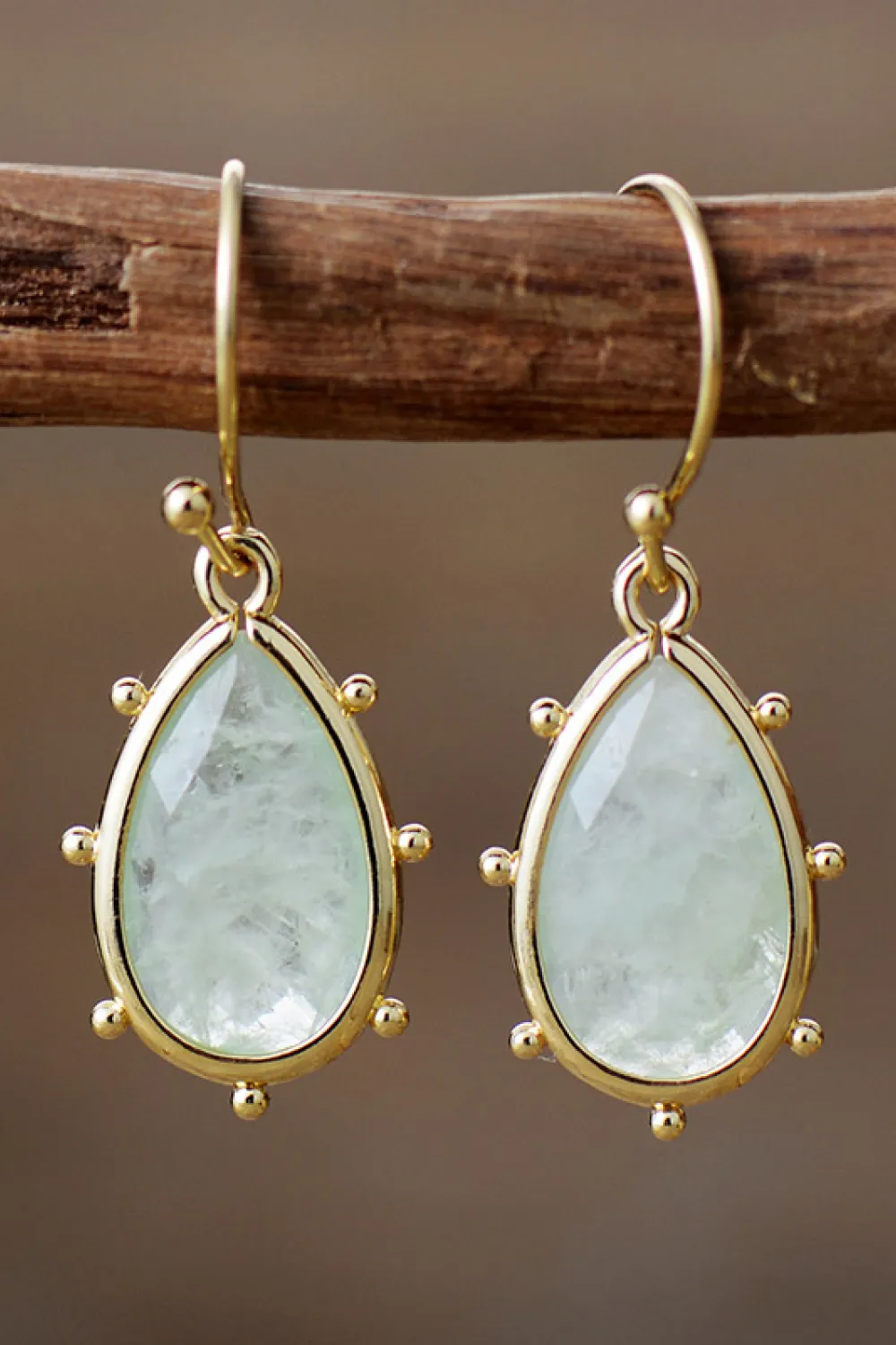 Natural Stone Teardrop Earrings, image 4