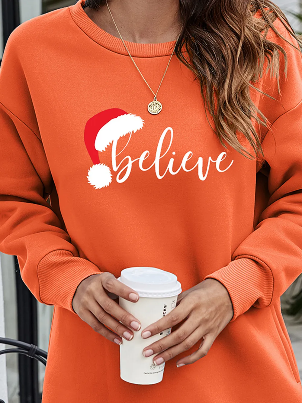 BELIEVE Graphic Tunic Sweatshirt, image 7