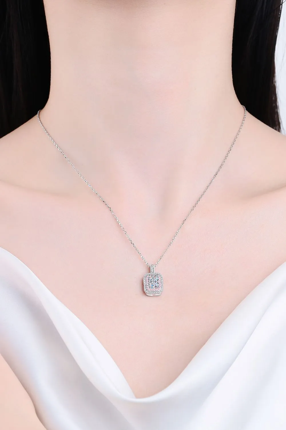 1 Carat Moissanite Geometric Pendant Chain Necklace, image 5
