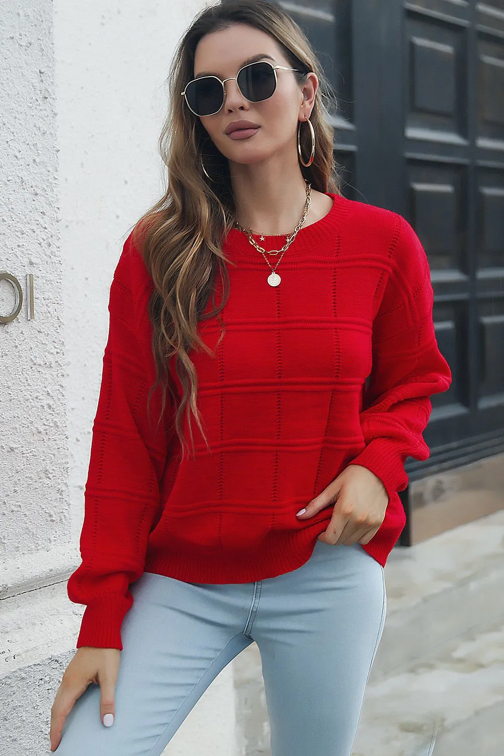Round Neck Long Sleeve Sweater, image 2