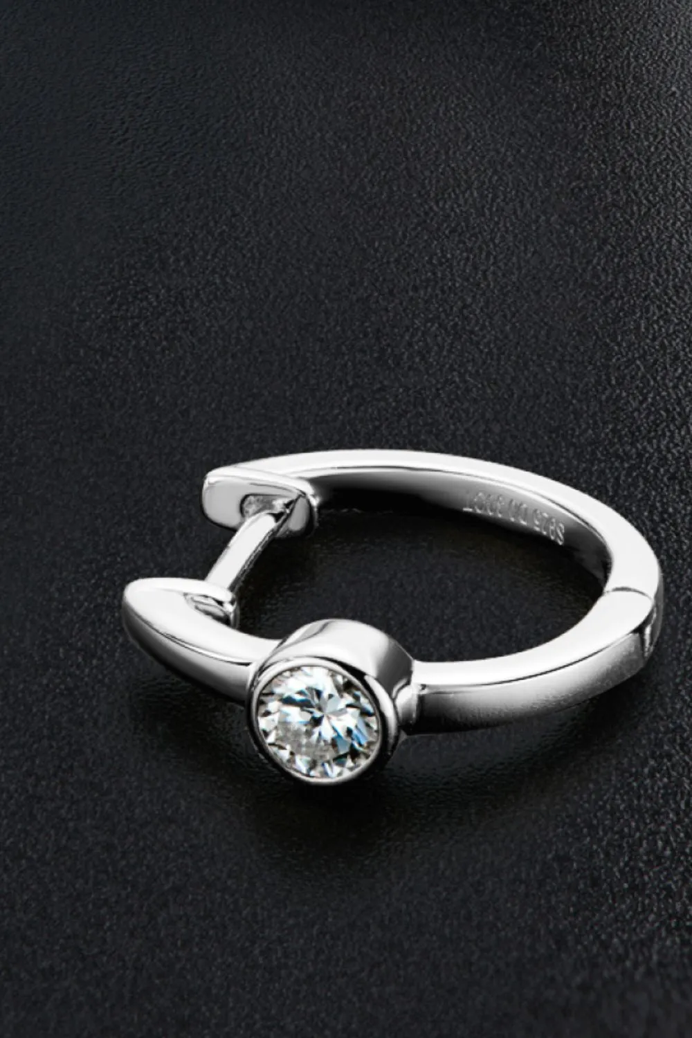 18k Gold-Plated Inlaid Moissanite Huggie Earrings, image 6