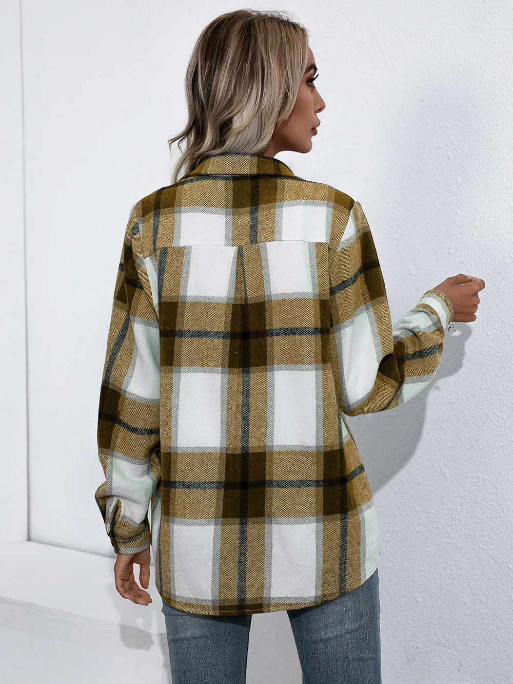 Plaid Button Up Flannel Shirt, image 3