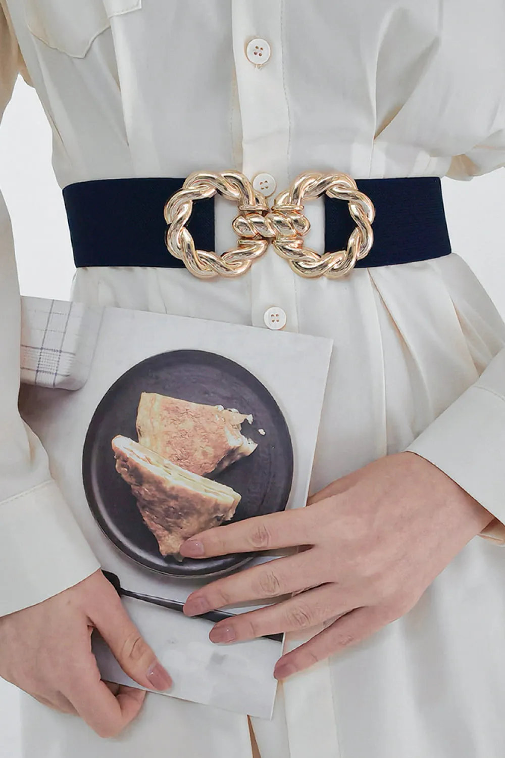 Zinc Alloy Buckle Elastic Belt, image 2