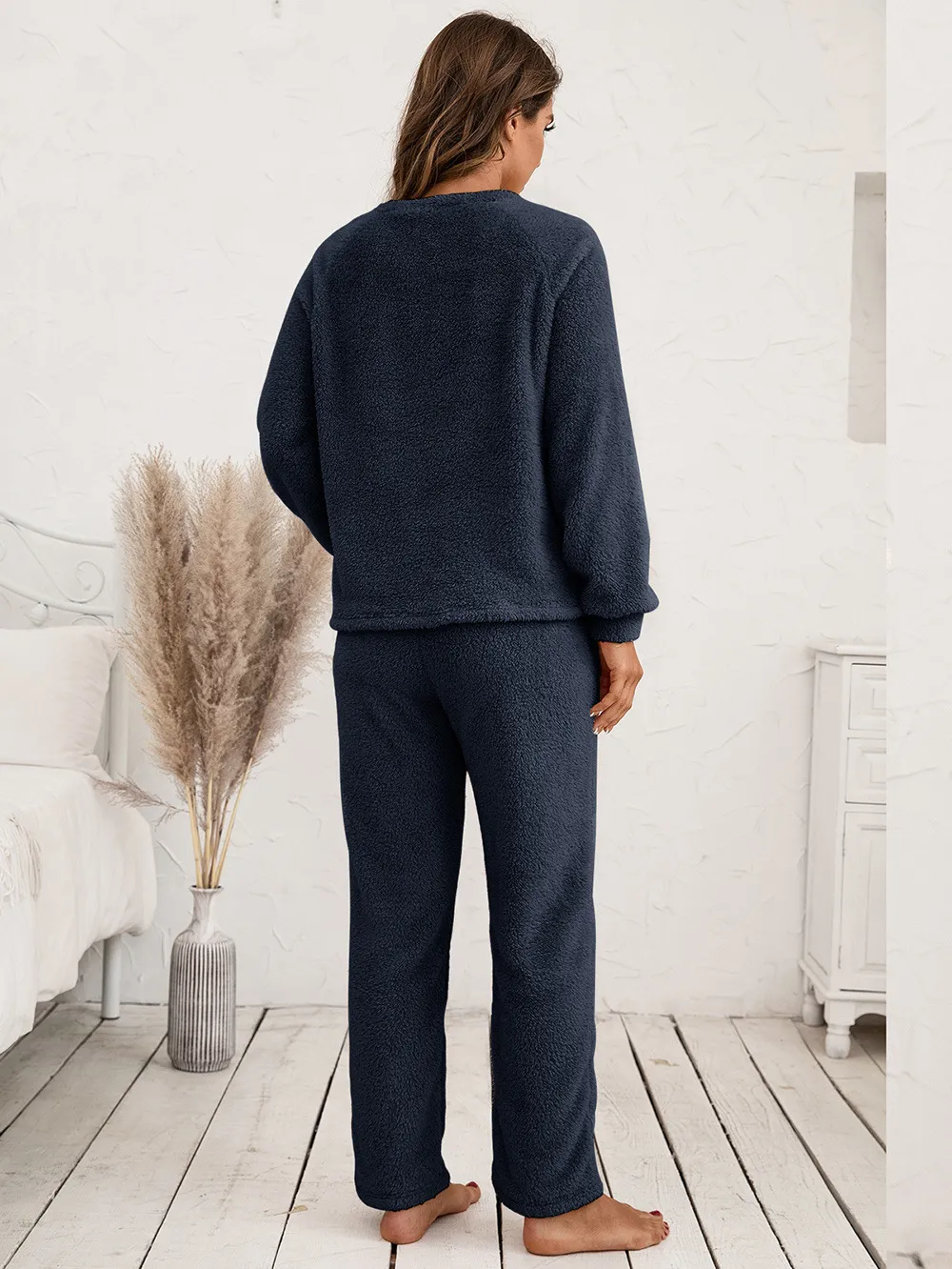 Teddy Long Sleeve Top and Pants Lounge Set, image 7