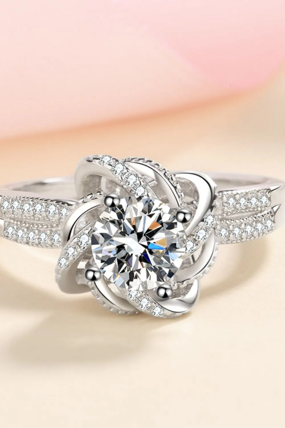 1 Carat Moissanite 925 Sterling Silver Ring, image 2