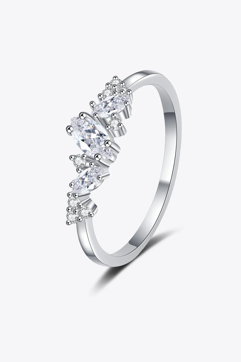 Moissanite Rhodium-Plated Ring, image 3