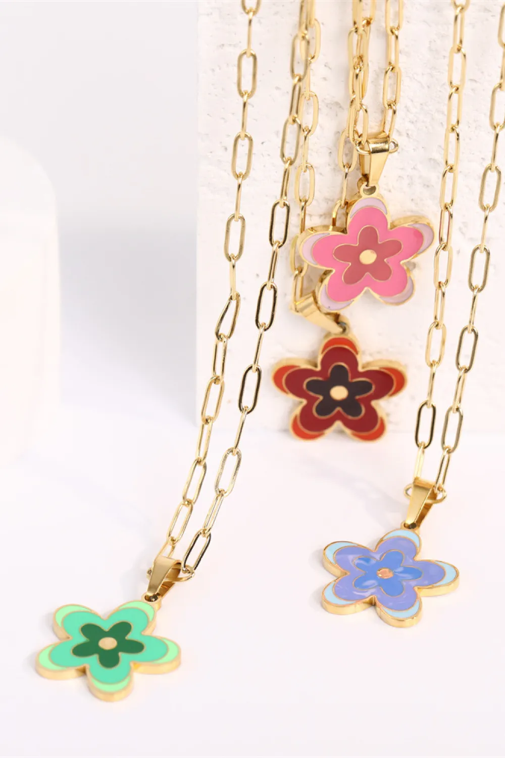 Flower Pendant Stainless Steel Necklace, image 19